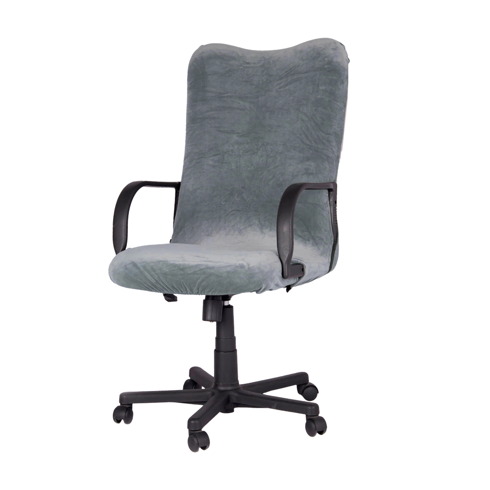 Чехол на офисный стул LuxAlto Velvet 210 GSM, размер L, grey
