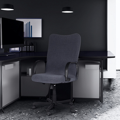 Чехол на офисный стул LuxAlto Parquet 210 GSM, размер L, grey