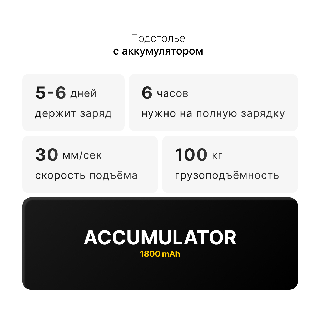 Стол с регулировкой высоты 2A3LA LOW-Accu с аккумулятором  черный/ЛДСП бежево-серый 140х60