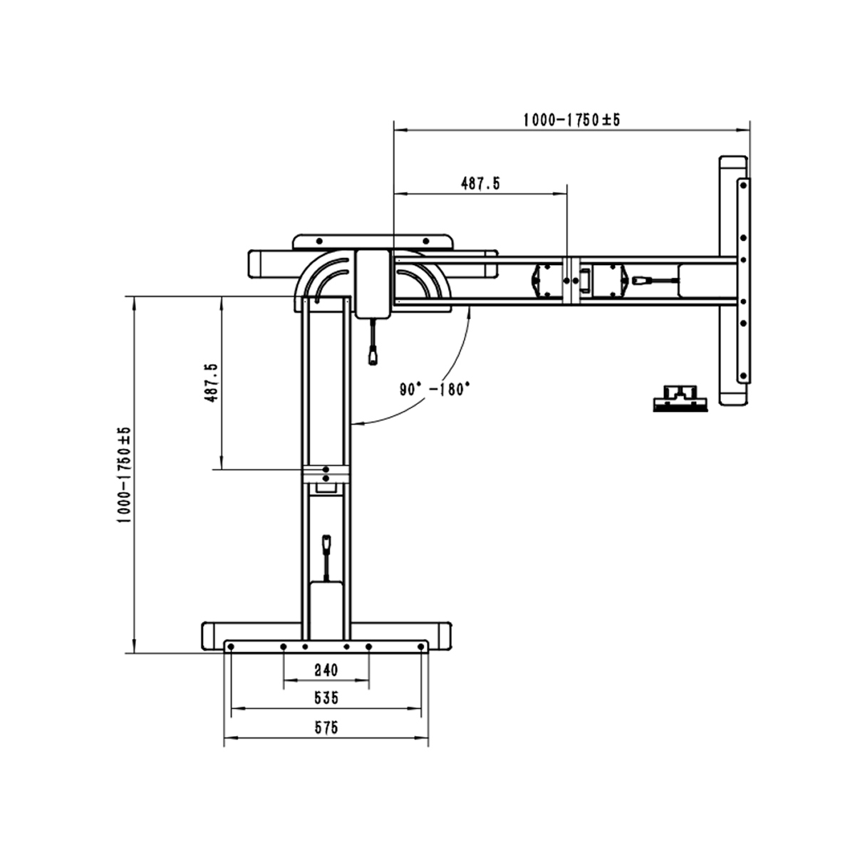 Подстолье с регулировкой высоты 3A3 TRI-MASTER, белый