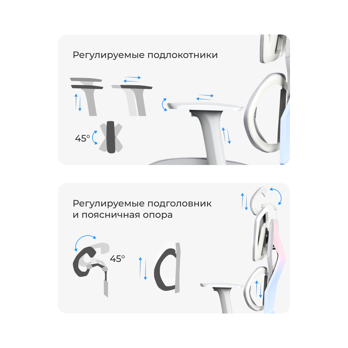 Кресло игровое XIAOQI X5S-F с подставкой для ног, серый