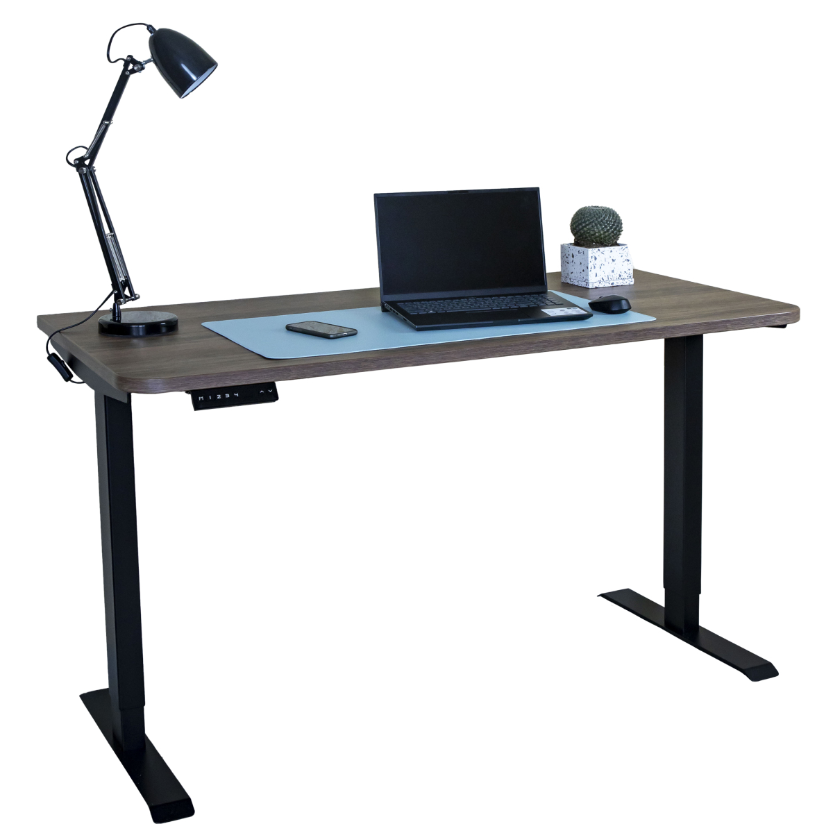 Стол с регулировкой высоты 2AR2 черный/ЛДСП коричневый дуб, 160x70