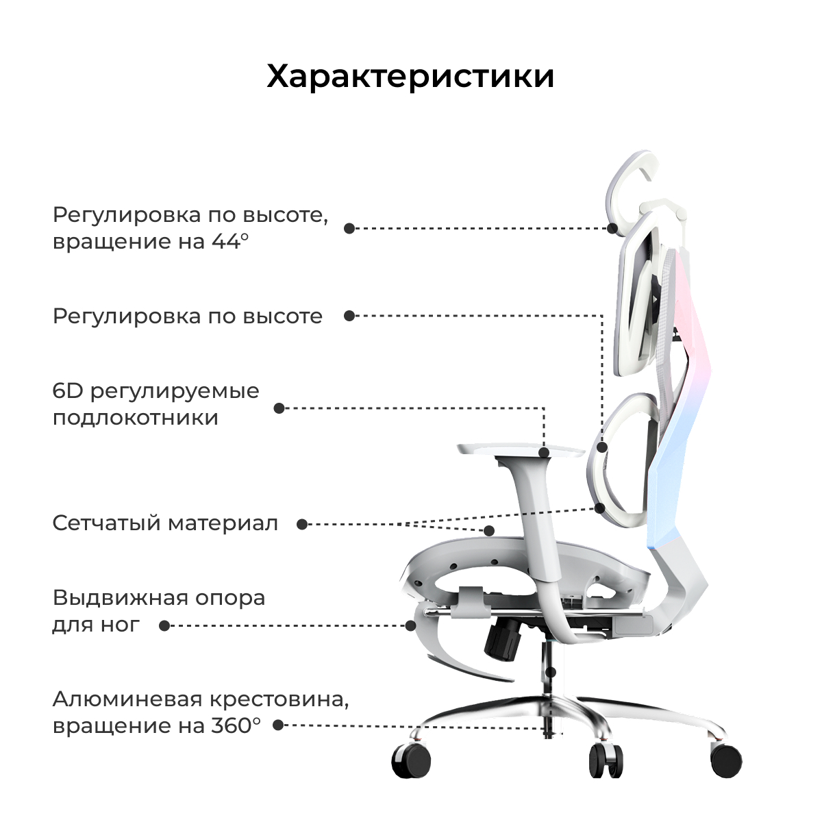 Кресло игровое XIAOQI X5S-F с подставкой для ног, серый