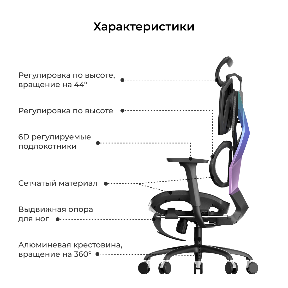 Кресло игровое XIAOQI X5S-F с подставкой для ног, чёрный