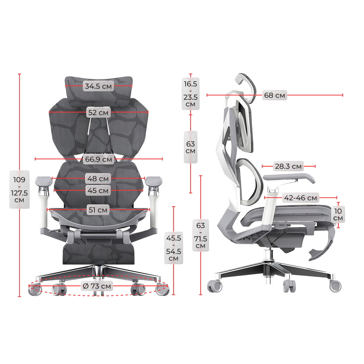 Кресло игровое LuxAlto X5 PRO-301 с подставкой для ног, Серое