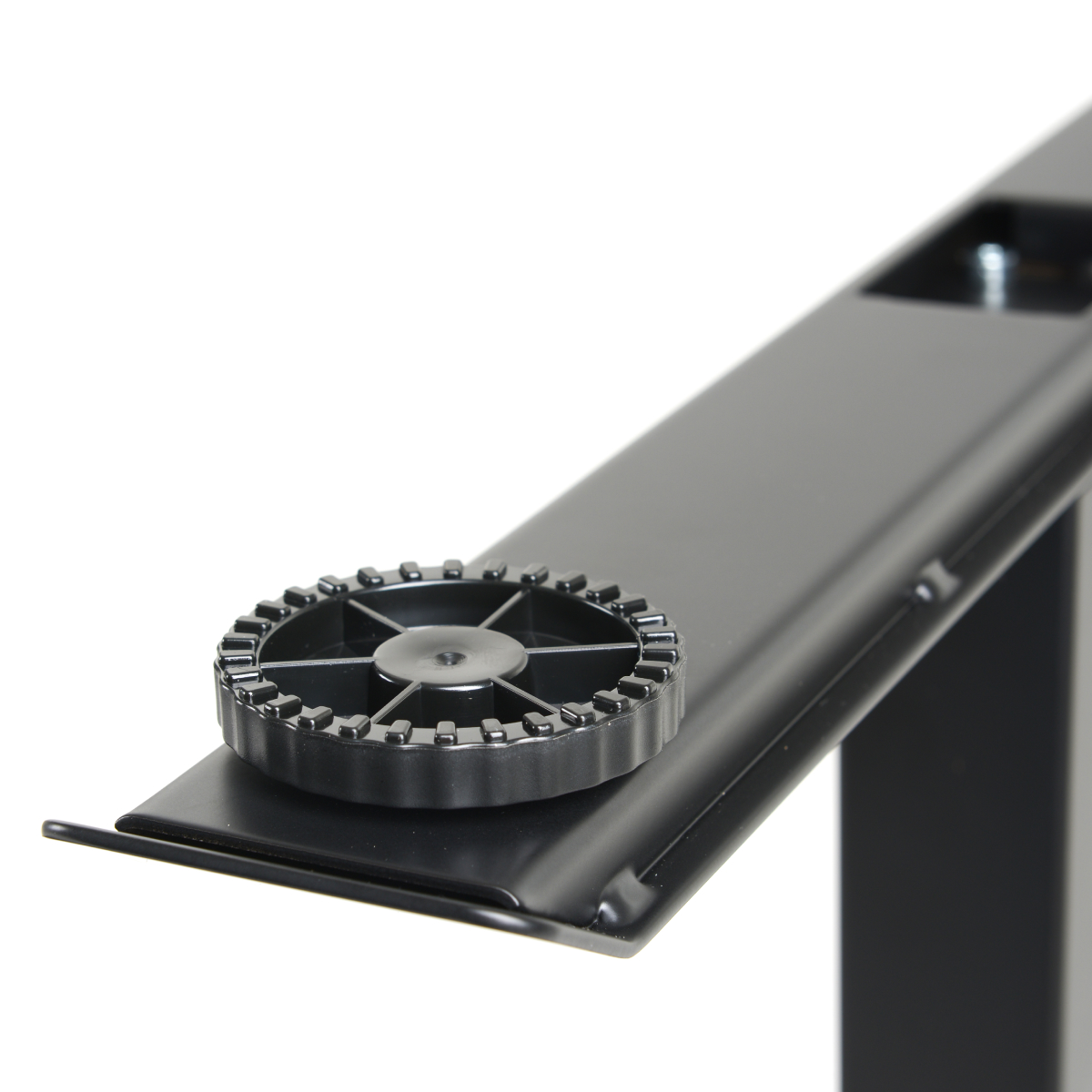 Стол с регулировкой высоты E4A с ящиком черный/Стекло черное, 120x60