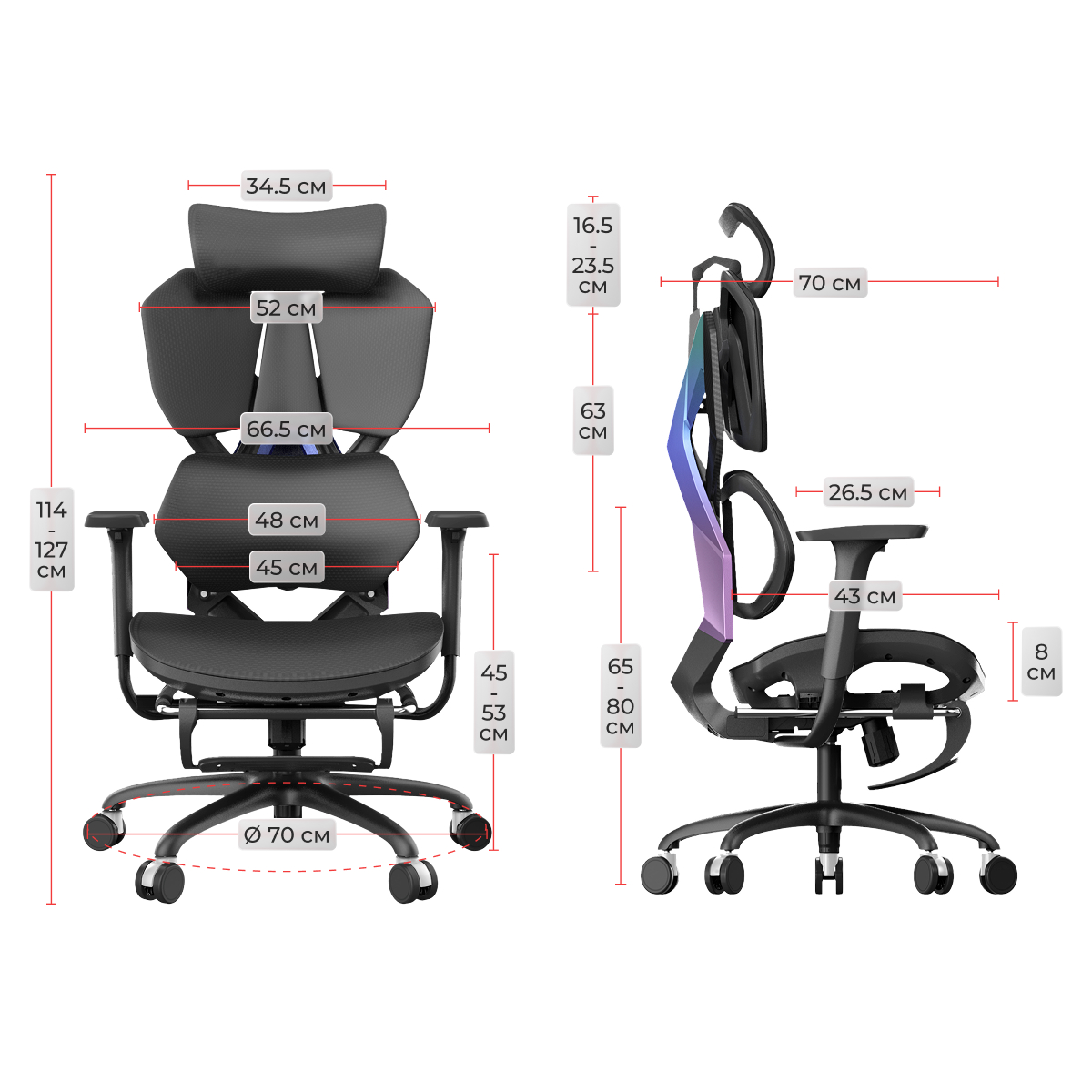 Кресло игровое XIAOQI X5S-F с подставкой для ног, чёрный