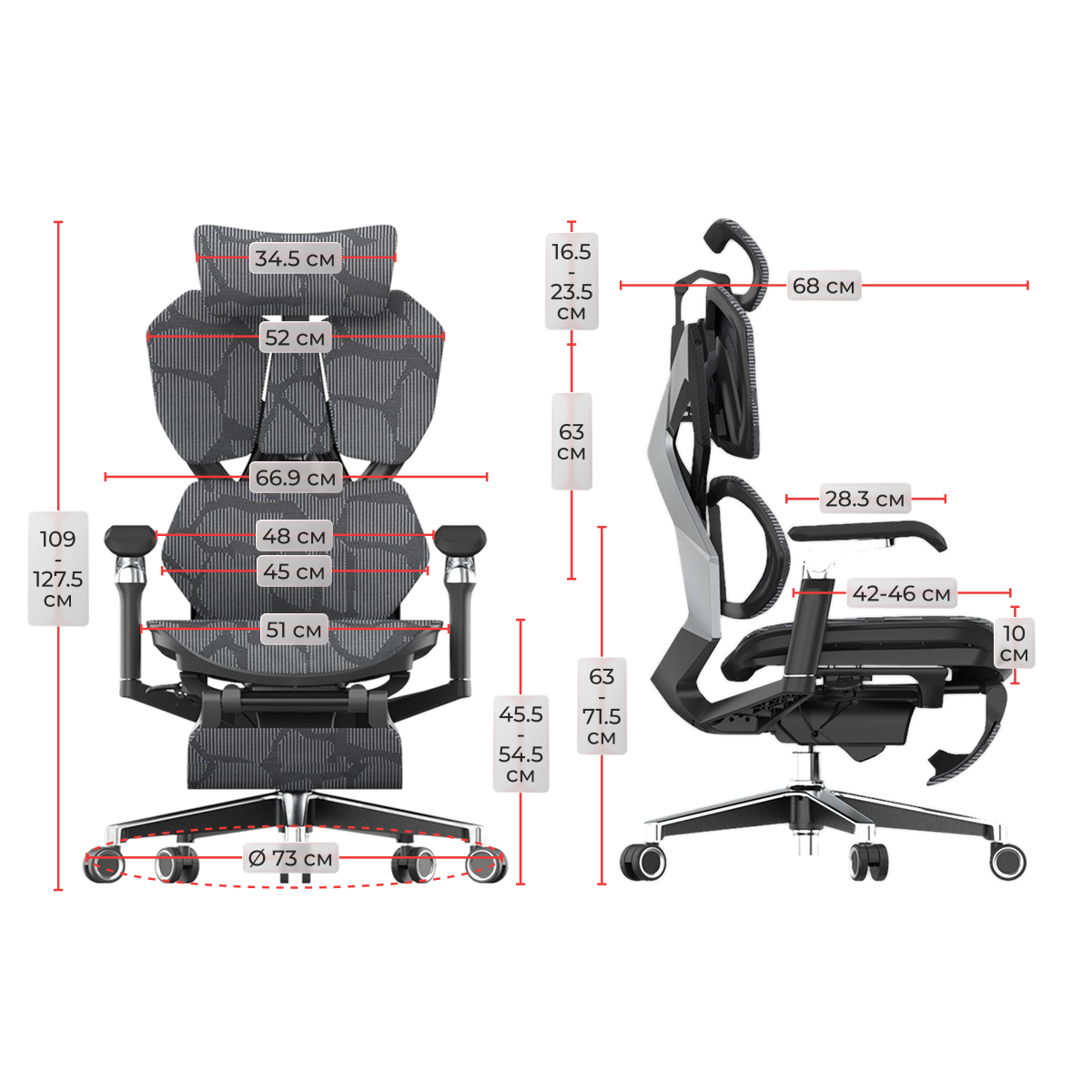 Кресло игровое LuxAlto X5 PRO-301 с подставкой для ног, Черное