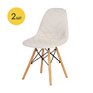 Чехол на стул LuxAlto для модели Eames/Aspen, рогожка серо-белый (Laguna 100), комплект 2 шт.