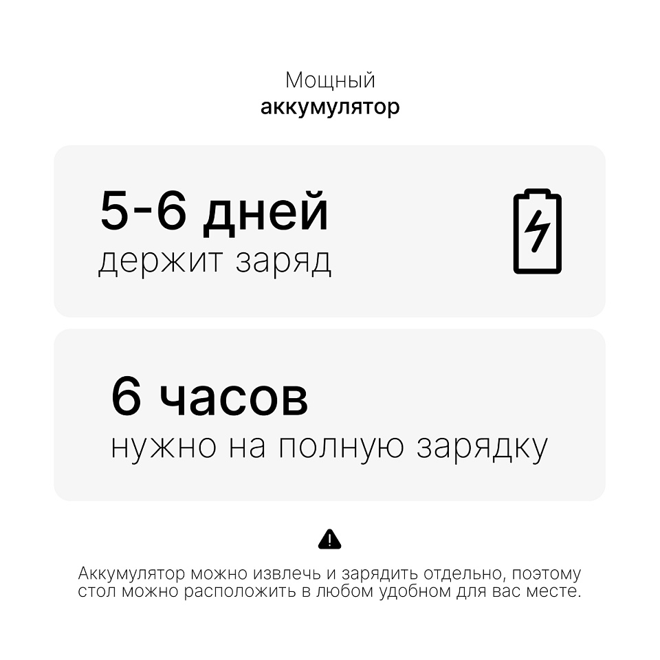 Подстолье с регулировкой высоты 2A3L LOW с аккумулятором, черный