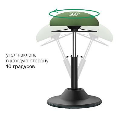 Стул динамический для работы сидя или стоя LuxAlto R05-G, зеленый