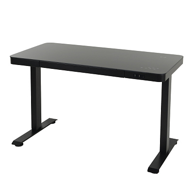 Стеклянный стол с электроприводом LA-T33-E4A (черный),высота 70-120 см, размер столешницы 120*60 см