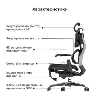 Кресло игровое LuxAlto X5 PRO-301 с подставкой для ног, Черное