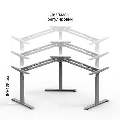 Подстолье с регулировкой высоты 3A3 TRI-MASTER, серый