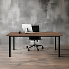 Стол офисный ST45 черный/ЛДСП коричневый дуб, 160x70